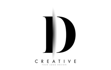 Fototapeta D Letter Logo with Creative Shadow Cut Design. obraz