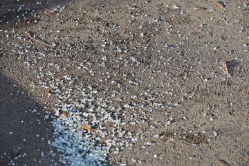 Cristales rotos de coche robado