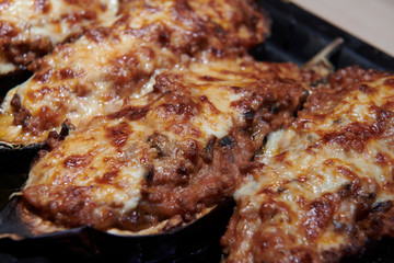 Berenjenas rellenas de carna caseras al horno