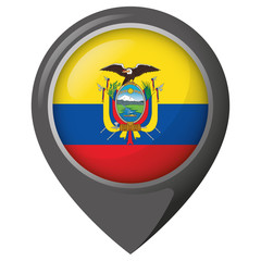 Fototapeta premium Icon representing a location pin with the flag of Ecuador. Ideal for catalogs of institutional materials and geography