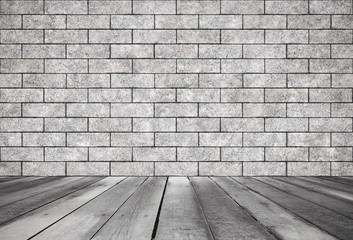 room with brick wall