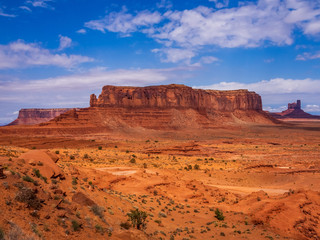 Fototapeta na wymiar National parks usa southwest area of giant rock formations and table mountains in Monument Valley