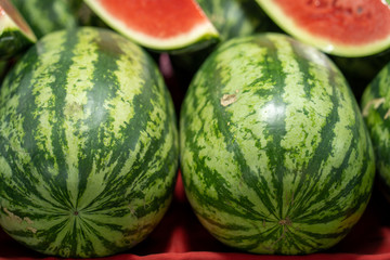 Watermelon for sale at food market Thailand.