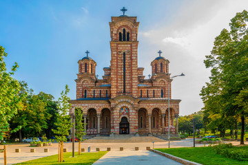 St. Mark's Church. Serbian Orthodox church dedicated to Holy Apostle and Evangelist Mark. Tasmajdan Park, Belgrade, Serbia.
