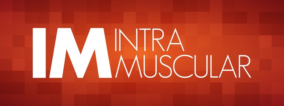 IM - intramuscular acronym, medical concept background