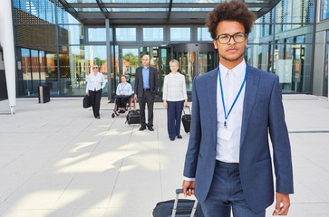 African business man and colleague on departure
