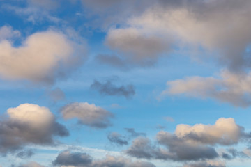 group of beautiful colorful clouds in the blue sky as a natural background