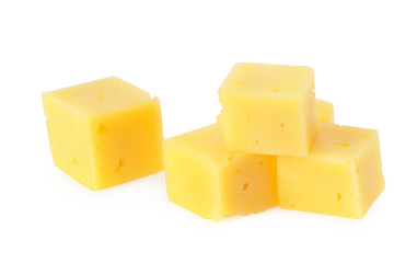 Cut of cheese isolated on a white background