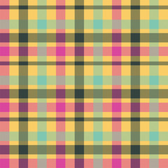 Tartan orange color seamless vector pattern