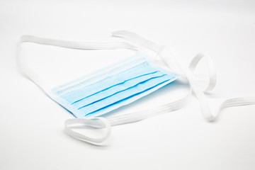 Protective face mask on white background