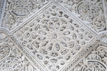 Ornate plasterwork at Pilates House (Casa de Pilatos), Seville, Spain.
