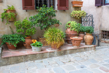 Fototapeta na wymiar cute italian street, Tuscany