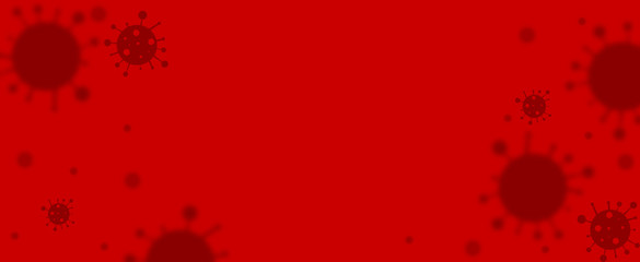 coronavirus cell with droplet on red background for COVID-19 concept