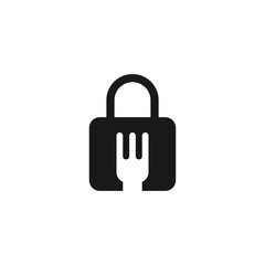 Food Security Lock Icon. Vector