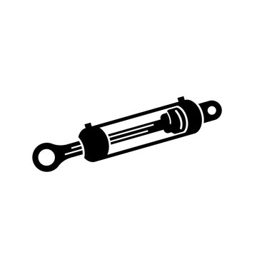 Hydraulic cylinder logo design. Vector