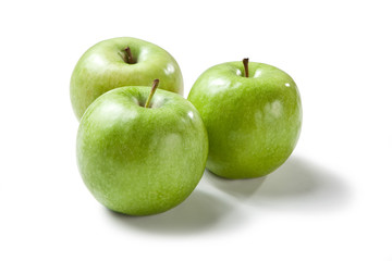 green apples isolated on white background