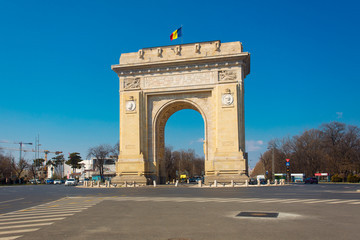 Fototapeta na wymiar Bucharest Arch of Triumph Romania 