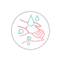 Hand wash hygiene icon