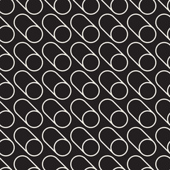 Vector seamless pattern with circles. Repeating abstract background. Black and white geometric design. Modern stylish texture.