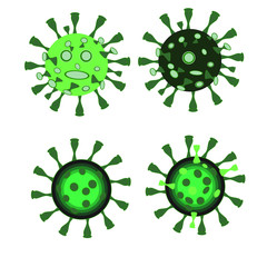 A coronavirus bacterial cell, icon on a white background.