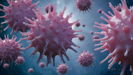 Naklejka na ściany i meble Coronavirus outbreak, the Covid-19 pathogen, Sars-CoV-2 virus pandemic 