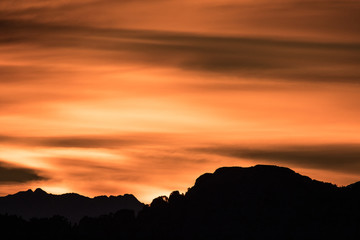 Sunset in mountain