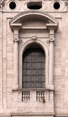 Old window on stone facade