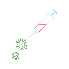 virus vaccine on white background