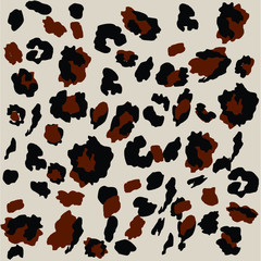 Leopard pattern design, vector illustration background. Animal design. Brown, orange, yellow