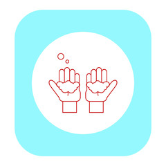 Obraz premium hands washing with soap on white background