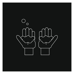 hands washing with soap on white background