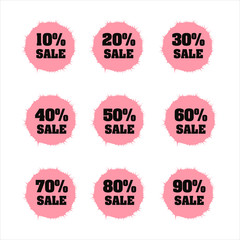 red discount stickers set. vector collection, you can simply change color and size