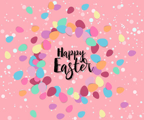 Vector illustration Happy Easter background. Top view of easter eggs. Greeting cards and decoration for Easter