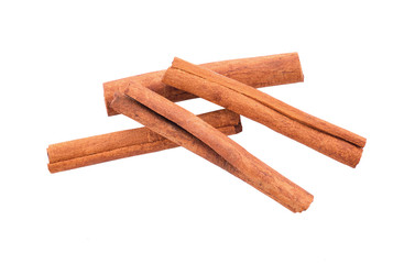 Cinnamon sticks isolated on white background