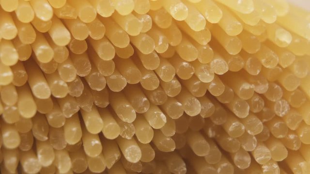 Raw Spaghetti Pasta Noodles side view
