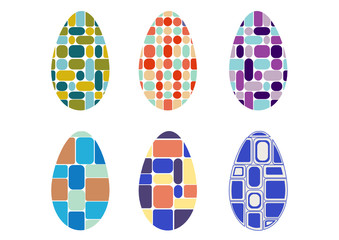 Multicolored abstract easter eggs set