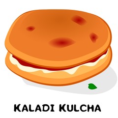 kaladi kulcha indian Jammu and Kashmir Food Vector