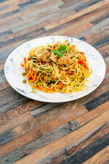 Noodles with Vegetables and Chicken