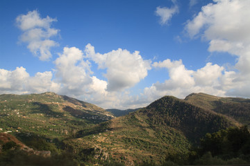 The view of the mountains in South Lebanon.