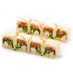  rolls on a white background for a restaurant menu40