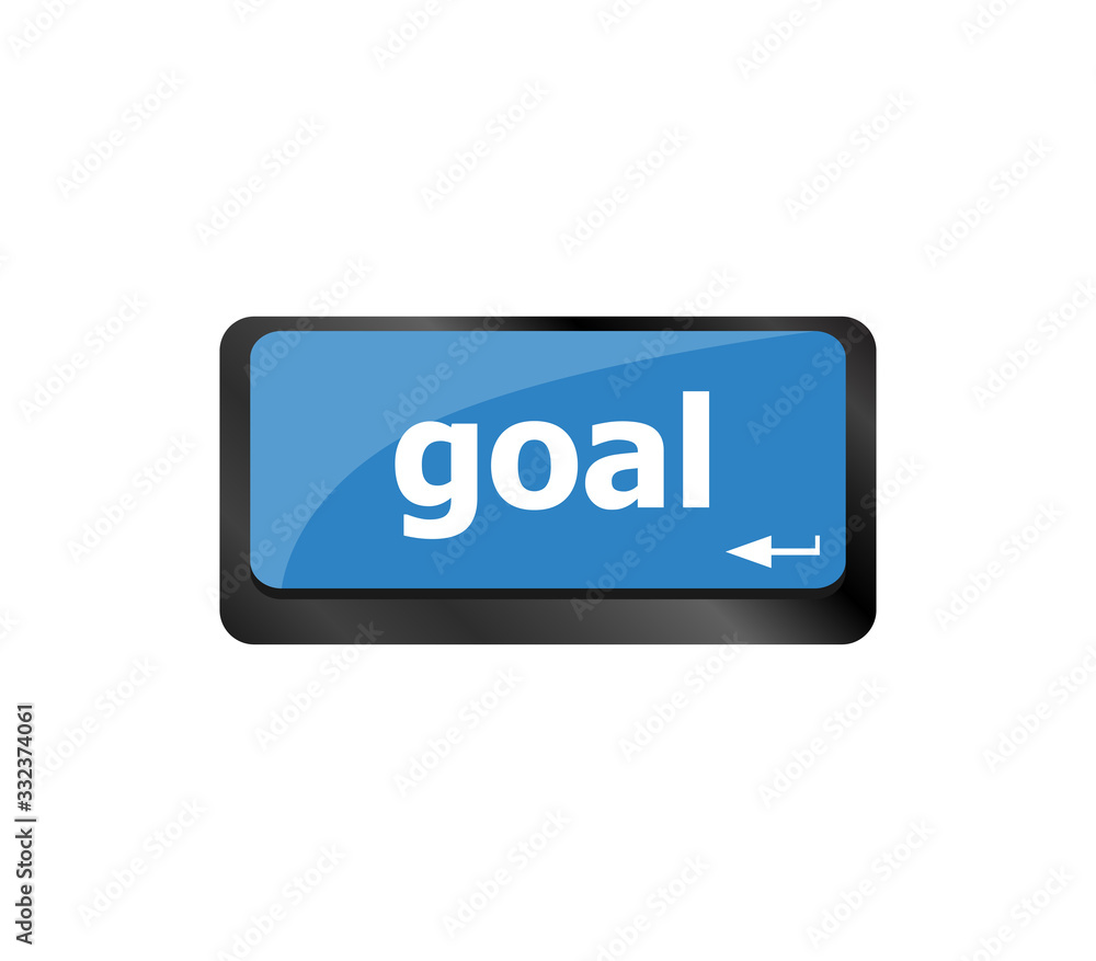 Aufkleber goal button on computer keyboard - business concept