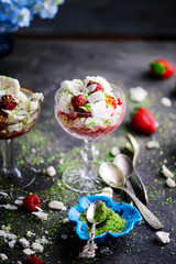 Vegan  berry Eton mess in a  glass