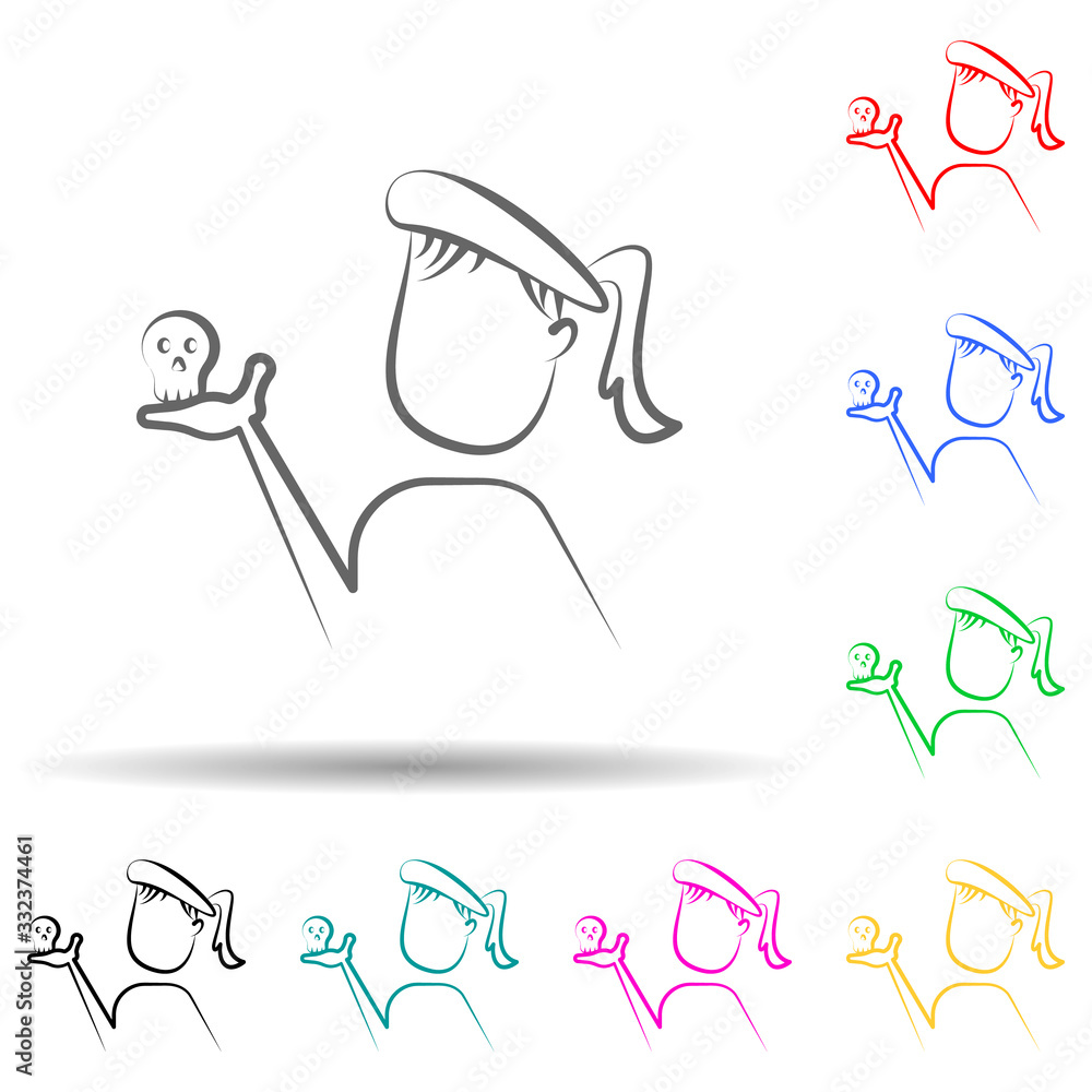 Aufkleber actor multi color set icon. simple thin line, outline of theatre icons for ui and ux, website or mob