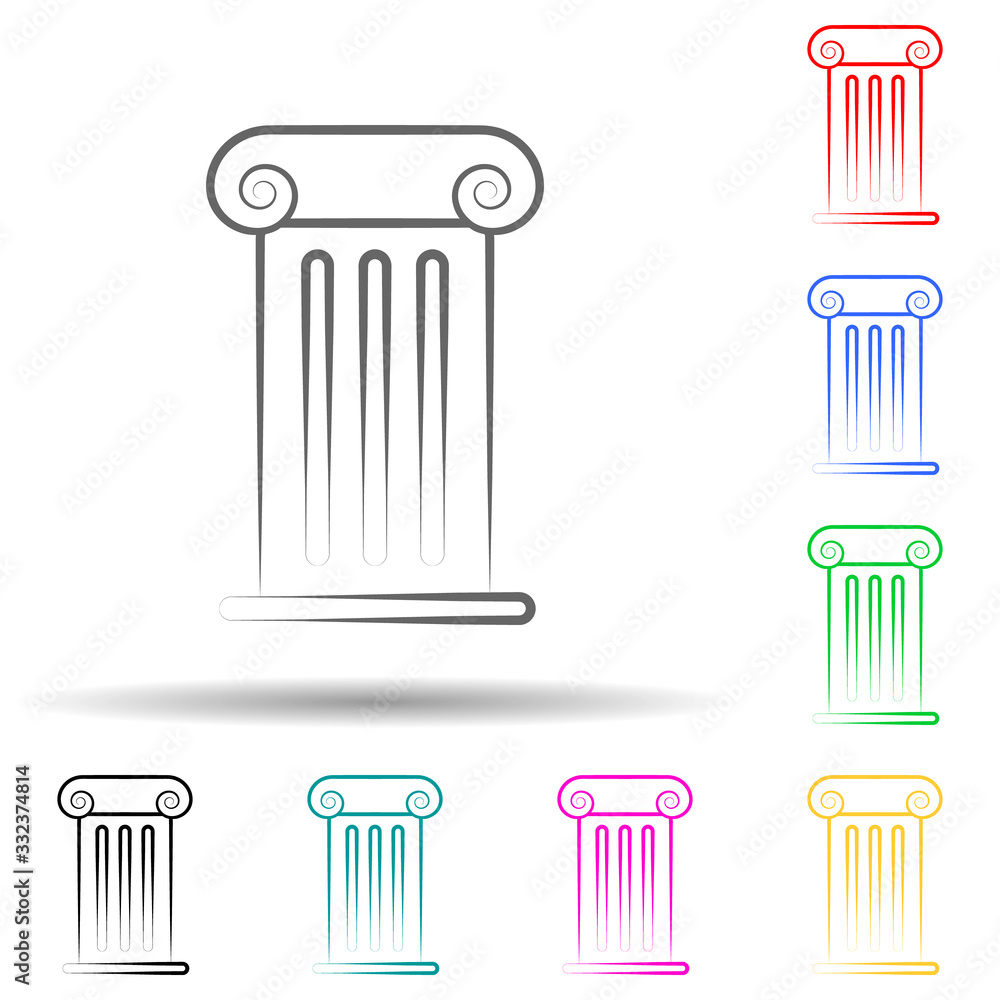 Aufkleber column multi color set icon. simple thin line, outline of theatre icons for ui and ux, website or mo