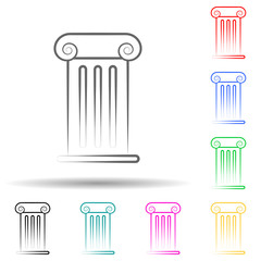 Column multi color set icon. Simple thin line, outline of theatre icons for ui and ux, website or mobile application