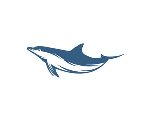 Dolphins logo design vector template. Silhouette of Dolphins design illustration
