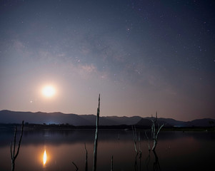 Observers at night have stars, milky way and galaxies filled the dark sky.