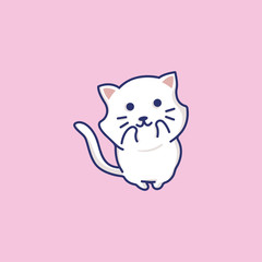 Cute cat outline vector illustration.