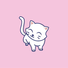 Cute cat outline vector illustration.