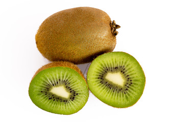 Kiwi cut on a white background isolated. some kiwi